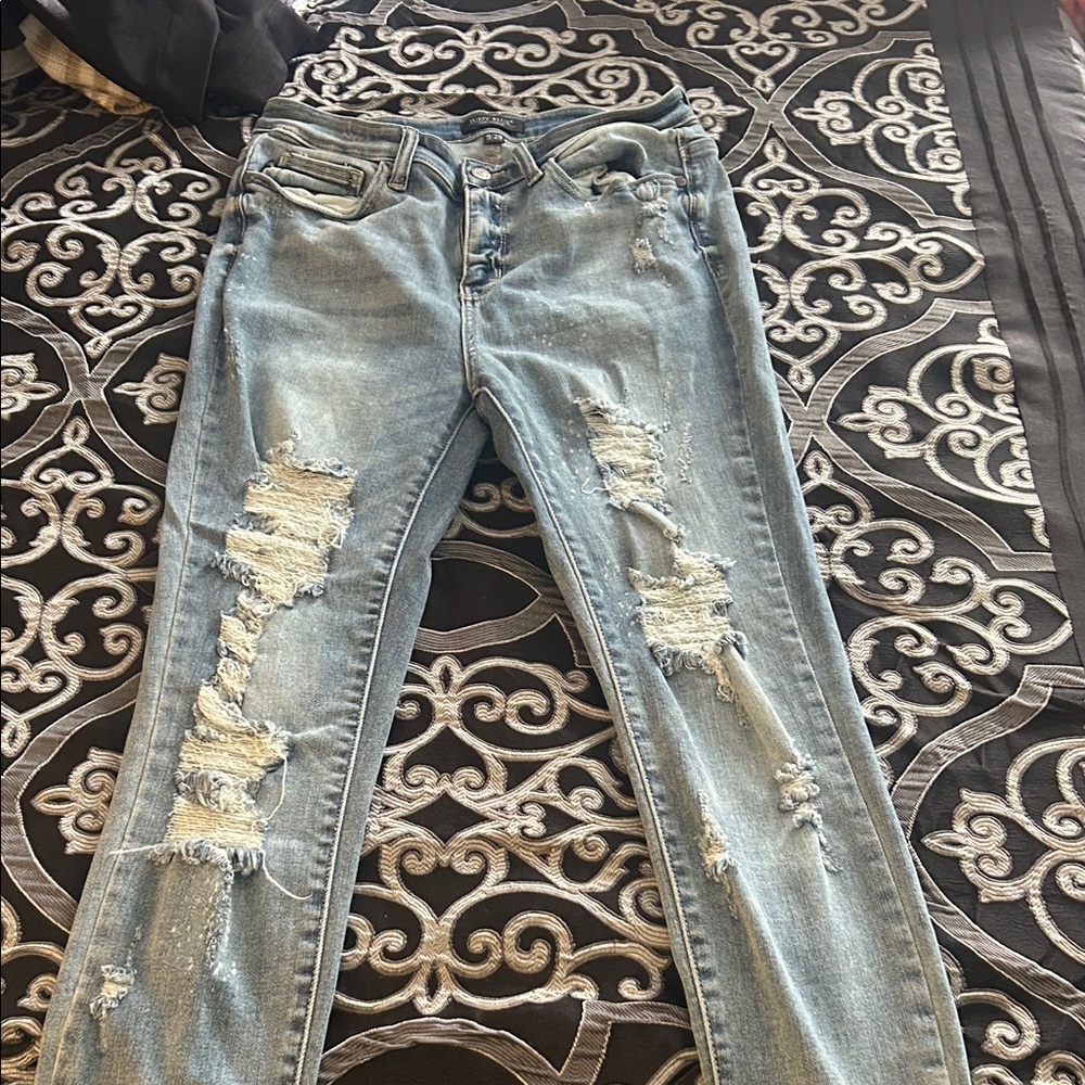 Judy Blue Vintage Wash Distressed Skinny Jeans